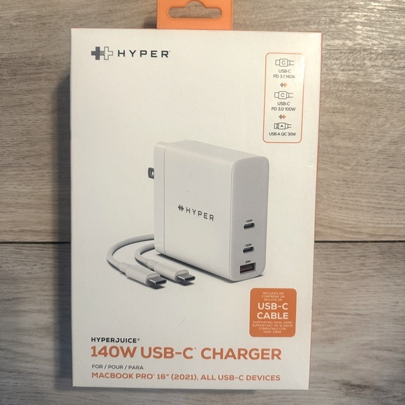 HyperJuice 140W Usb-C Charger 1140WW USB compatible with MacBook - Picture 1 of 8
